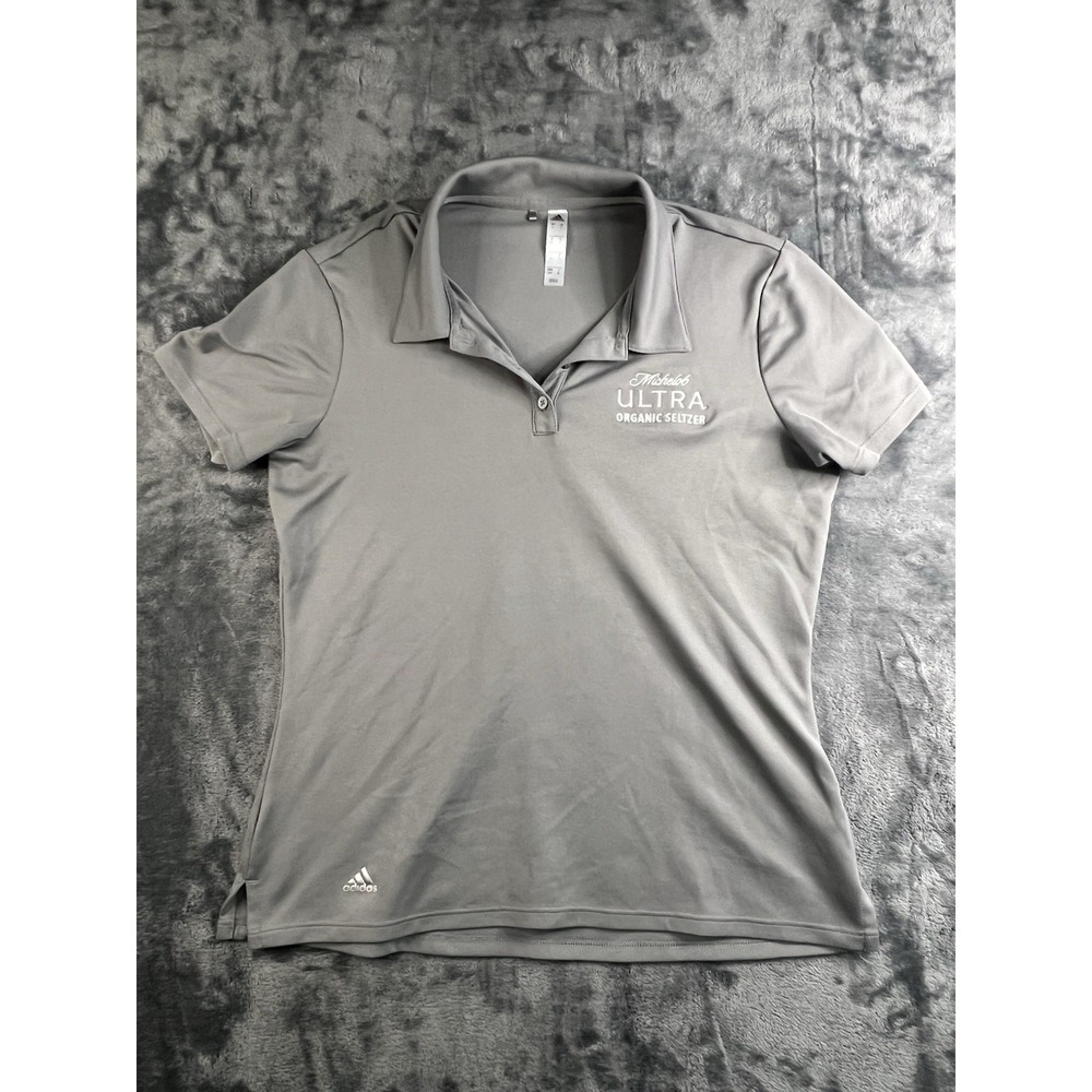 Adidas Womens Golf Polo Shirt Small S Gray Michelob Ultra Organic Seltzer DY0588